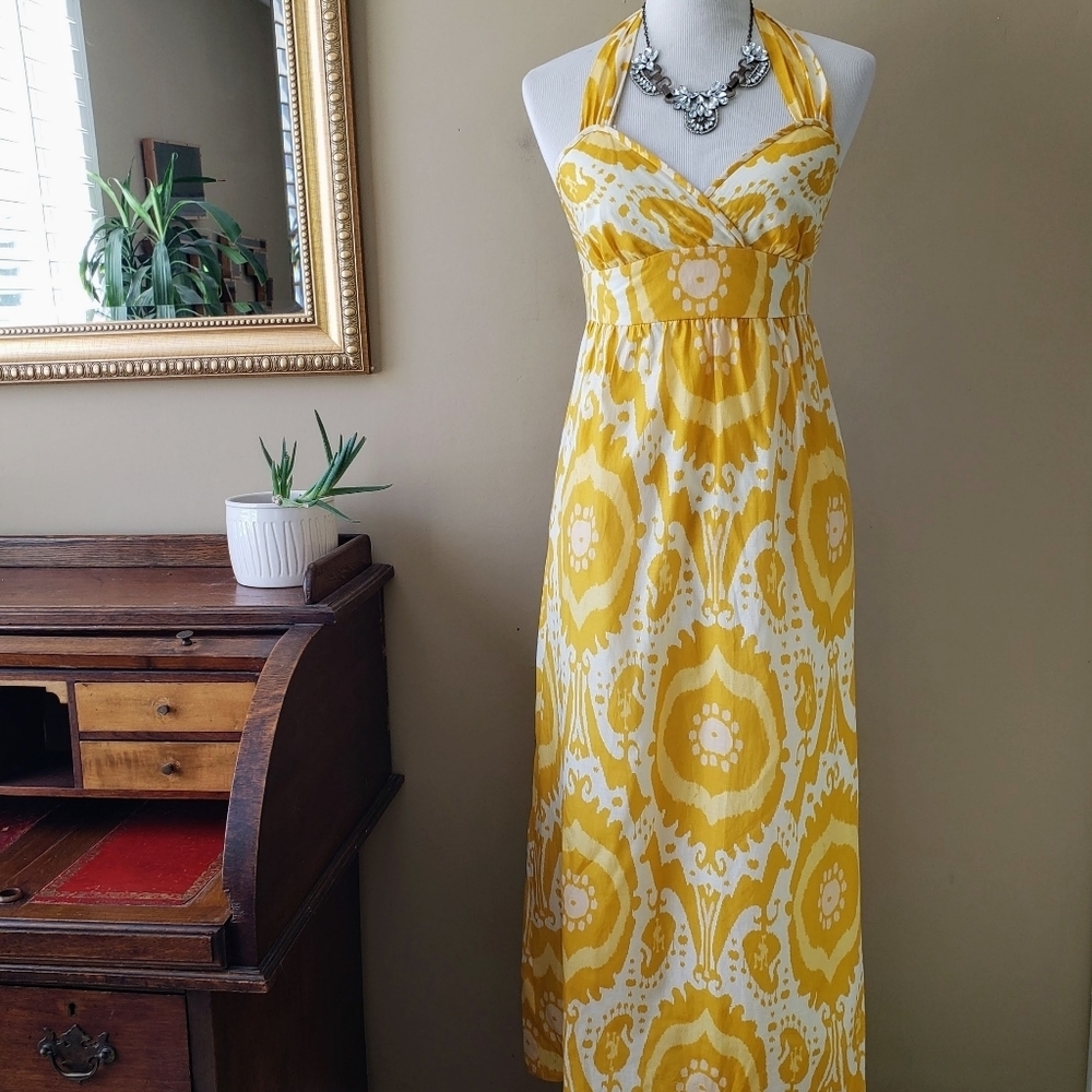 J. Crew Yellow and White Paisley Maxi Dress - Picture 4 of 13
